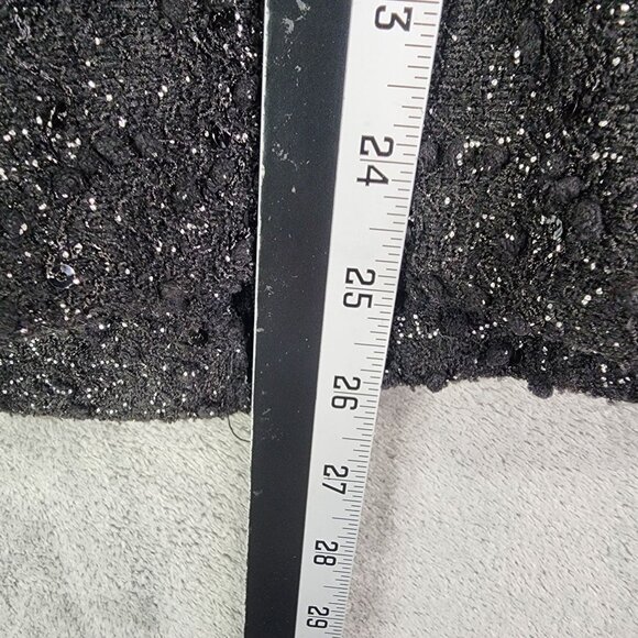 Womens JM Collection Textured Black Sequin Jacket Button Down 3/4 Sleeve XL - Picture 10 of 11